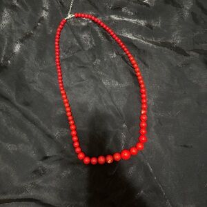Elegant Red Beaded Necklace